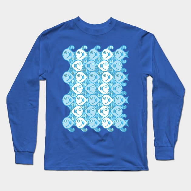 funny fish texture Long Sleeve T-Shirt by Maxsomma